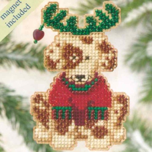 Mill Hill Reindog Beaded Counted Cross Stitch Ornament Kit 2009 Winter Holiday MH18-9303