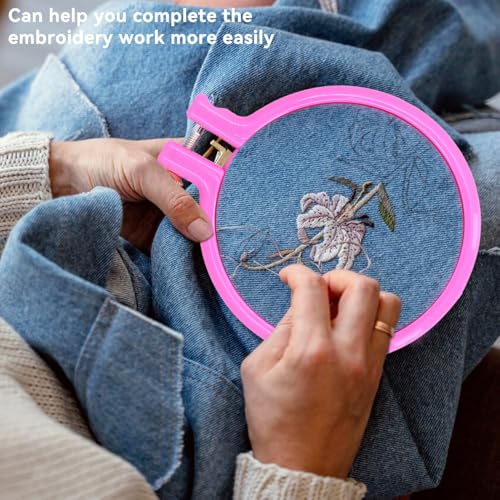 Plastic Embroidery Hoop, 3PCS 3 Inch Small Cross Stitch Hoop Adjustable Embroidery Ring Hoop Round Sewing Circle Ring for Art Craft Sewing - size: 3in