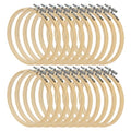 SENJEOK 20 PCS 5 Inch Bamboo Embroidery Hoop, Adjustable Cross Stitch Circle Ring for Craft Sewing, DIY Project, Decoration