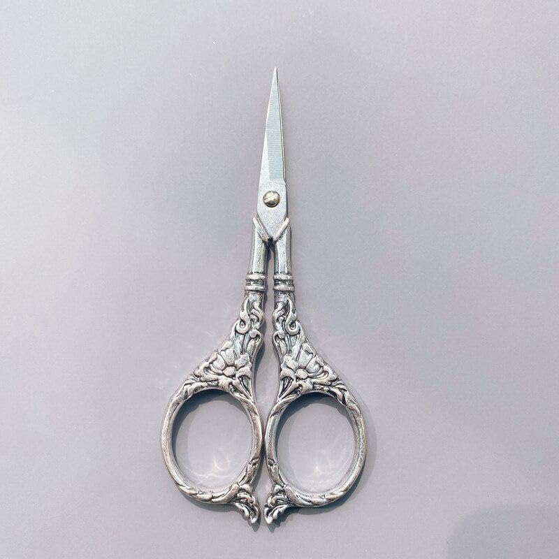 1Pcs European Sewing Vintage Scissors Vintage Embroidery Retro Dressmaker Shears Scissors Fabric Tool Needlework Tailor Shears (Bronze) - color: Bronze