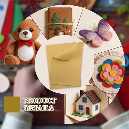 12 Pcs Felt Sheets, 7x11 Inch Stiff Felt for Crafts DIY, Beige - color: Beige