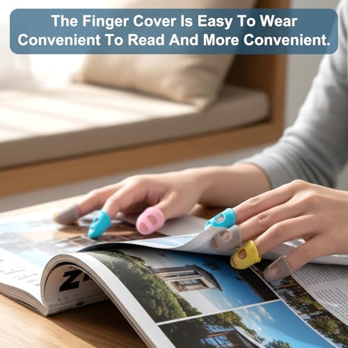 20 Pieces Rubber Thimble, Rubber Fingers Tips Silicone Finger Protectors, Finger Tips Office 5 Different Sizes for Quilting, Knitting, Embroidery, Paperwork & Crafts