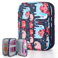 Katech Portable Travel Crochet Hooks Case w/Zippe Pocket Elephant Pattern - color: Elephant Pattern