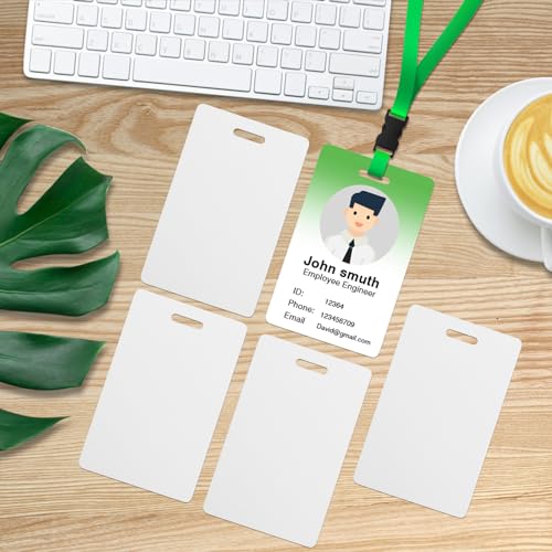 50 Pack Premium Blank PVC Cards with Slot Punch on Short Side - Vertical Slot Punch Blank ID Cards- CAETOUNG CR80 30 Mil Graphic Quality White Plastic Cards for Photo ID Badge Printers - color: 50pack
