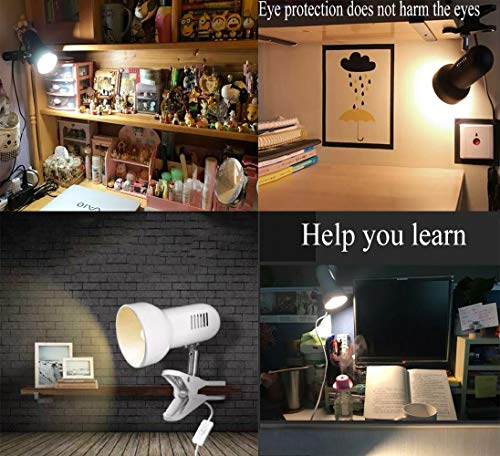 RONG&LAN Clip lamp,360° Rotation Clip on Lamp Portable Book Reading Light,Clamp on Desk/Table/Bunk Bed/Cupboard Home Lighting, (Desk lamp,Seven Colors for Your Choice) (Black.R-86) - color: Black