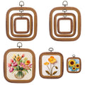 Embroidery&Cross Stitch Frames for Display,6PC Square Embroidery Hoops,Three Sizes Square Frames for Embroidery Perfect for Sewing, Home Decor and Embroidery