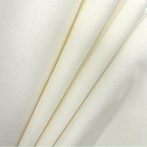 14CT Aida Cloth - 30x35 Inch Cross Stitch Fabric for Embroidery, Pre-Cut Needlework Material, Acid-Free, Durable Weave(Beige) - color: Beige
