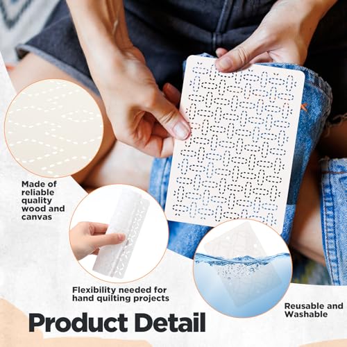 Affrolling 30 Pcs Plastic Sashiko Stencil 8.3 x 5.9 Inch Geometric Sashiko Pattern Template Drawing Line Quilting Stencil Embroidery Pattern Stabilizers for Sewing Hand Quilting and Embroidery - size: 8.3 x 5.9 Inch