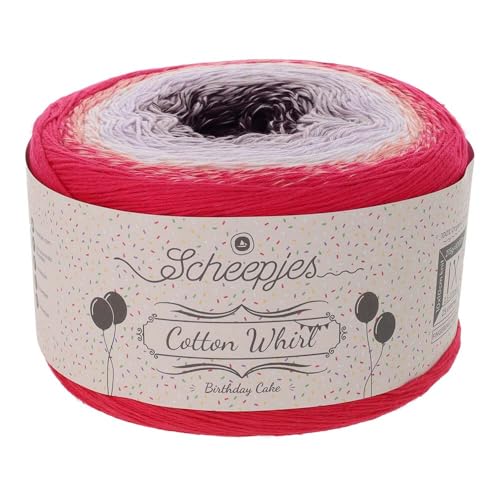 Scheepjes Cotton Whirl Yarn, 1000m, 798 Berry on Top, 100% Cotton - color: 798 Berry on Top