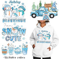 4PCS Christmas Iron on Patches Baby Blue Theme Ready to Press Decal Cute Snowman Santa Dwarf Car Design Heat Transfer Vinyl HTV Decals Xmas Iron on Transfer Stickers for Clothes T-Shirt DIY Craft - color: R