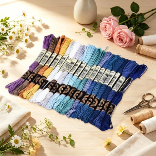 157.5 Yards Variegated Embroidery Thread for Hand Sewing Making - color: Blue Gray Color