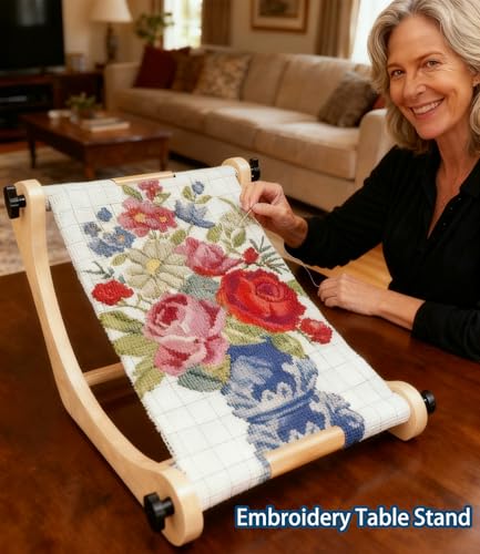 Adjustable Embroidery Hoop Table Stand Holder Needlepoint Stretcher Bars Scroll Frame Cross Stitch Stand Lab Supplies