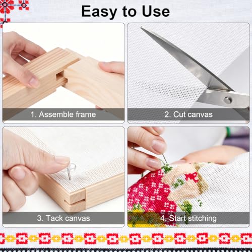 Needlepoint Canvas, 20" X 18" Embroidery Blanks, 13 Mesh Needlepoint Canvas, Blank Canvas Cloth, White - color: White