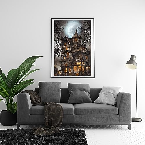 Moohue 14CT Stamped Cross Stitch Kits for Adults Beginners Creepy Halloween Counted Cross Stitch Kits for Adults Advanced (Creepy Halloween) - color: Creepy Halloween