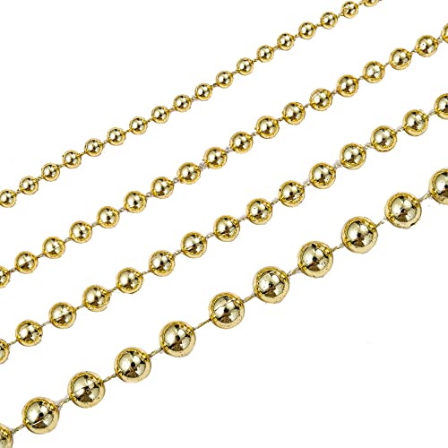 8mm Crafts Faux Pearl Beads Garland Pearl Bead Roll Strand of Pearls to Decorate Floral Centerpieces Wedding Party Favor Christmas Tree(33 Feet Gold) - color: Gold, size: 8 mm