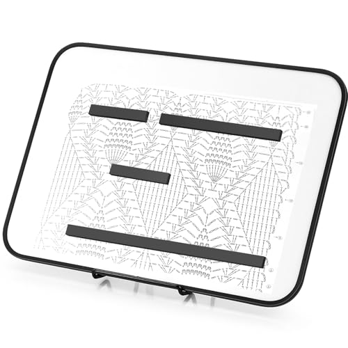 Flutesan 8 x 12 Inches Knitting Pattern Holder with 4 Replacement Magnets Knitting Chart Keeper Magnetic Board Cross Stitch Supplies for Crochet(Black Border) - color: Black Border, size: 8.27 x 11.81 Inches