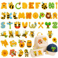 Cinrobiye 38 Pcs Bee Patches Self Adhesive Honey Bee Honeycomb Sunflower A to Z Alphabet Applique Preppy Cute Bee Themed Chenille Letter Patches Stick on for Clothing Hats Bags Fabric DIY Crafts - style: Bee