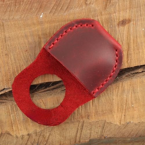 Toprank Leather Thumb Guard for Wood Carving & Whittling (Red) - color: Red