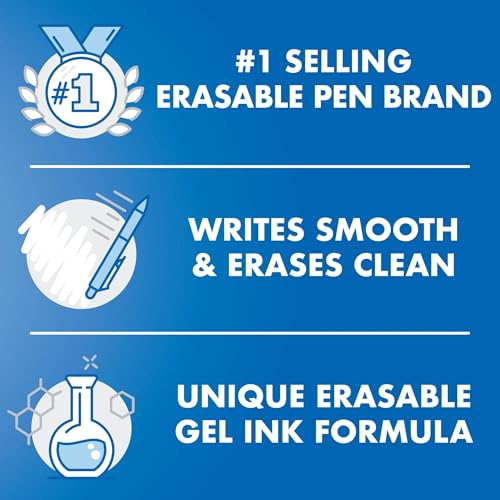 PILOT FriXion Clicker Erasable Pens, Fine Point 0.7 mm, Black Ink, 3-Pack - color: Black