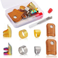 33PCS Sewing Thimble Set, Adjustable Metal & Leather Finger Protectors - color: 33PCS