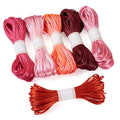 Elecrelive 126 Yards 3mm Rattail Silk Cords Pink Red Knitting Rope - color: Red Pink