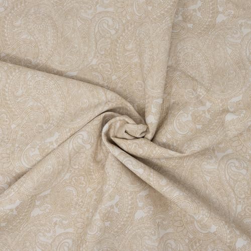 ROC-lon® 100% Cotton, 108" Wide, Preshrunk, Lightweight, Quilt Backing Fabric for Sewing and Craft Paisley Beige Pattern, 3 Yard Cut - color: Paisley Beige, size: 3 yard pre cut