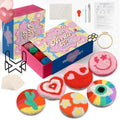 yuegool 6PCS Energy Punch Needle Coasters Kit,Easy DIY Punch Needle Embroidery Kit for Beginners Adults Kids Including Patterns, Tools, Yarns, Hoop, Instruction, Coaster Holder Art Craft Supplies - color: energy blessings, size: 4-inch diameter