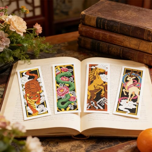 ORIGACH 6 Pack Mythical Dragon & Phoenix Cross Stitch Kit - style: Chinese Mythical Creatures