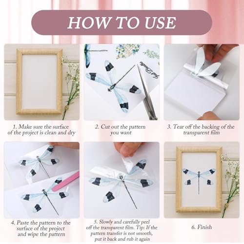 Wxiben 6 Pcs Watercolor Floral Rub on Transfers for Crafts and Furniture - style: Vintage Flower