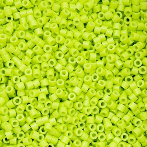 John Bead 25g Cylin Beads Opaque Chartreuse 11/0 Glass Cylindrical Seed Beads for Jewelry Bracelets Necklaces Earrings Making Embroidery - color: Chartreuse