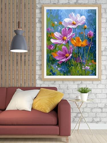 Moohue 14 ct Counted Cross Stitch Kits for Adults Flowers Cross Stitch Patterns Stamped Printed Cross Stitch Kits (Flowers 10) - color: Flowers 10
