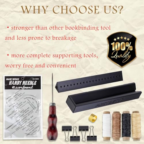 ARSTBETY Complete Book Binding Kits, Bookbinding Supplies - color: Black