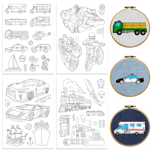 Peacoblue Cool Motorcycle Stick and Stitch Embroidery Patterns - color: Cool Motorcycle & Others