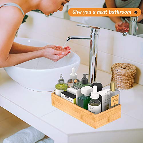 Bamboo Kitchen Drawer Organizer 12"x 6", Storage Box for Utensil Organizer - color: Bamboo, size: 12*6*2.5 inch