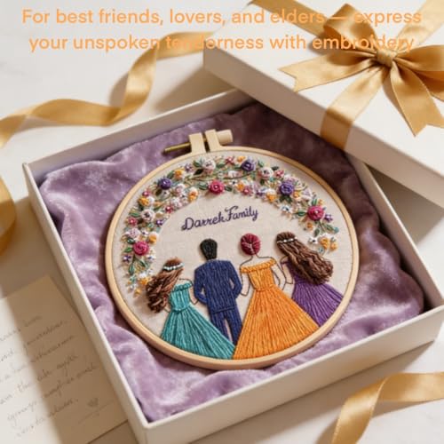 Wedding Photos Embroidery Starter Kit, Valentine's Day Gifts，DIY Needle Punch Kit, Punch Needle Kits for Beginners,Include Pre-Printed Fabric,Tools,Embroidery Hoop,Threads. (Wedding Photo No..1) - color: Wedding Photo No..1