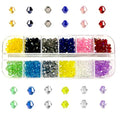 1200pcs 2mm Crystal Bicone Glass Seed Beads, 12-Grid Plated AB Color Faceted Loose Beads for Jewelry Making DIY Bracelet Necklace Findings Earrings Accessories