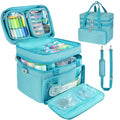 Double Layer Sewing Organizer Bag with Shoulder Strap, Blue - color: Blue