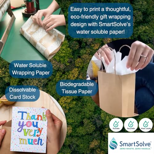 3 pt. Water-Soluble Paper | Dissolves Quickly in Water | Biodegradable | Eco-Friendly | Printer Compatible | Crafts, Drawing, Notes | Letter Size, 8.5” x 11” | Pack of 100 White Sheets - style: Pack of 100 sheets