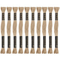 12 Skeins Embroidery Cotton Floss of 9yds for DIY Embroidery, Cream - color: Cream