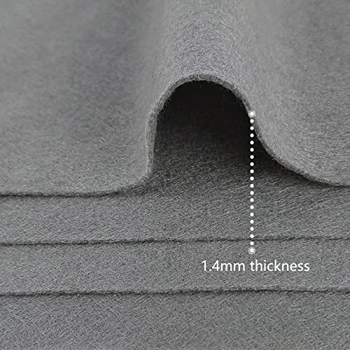 Jtnohx Color Felt Fabric Soft Felt Sheets for Crafts Light Grey 20Pcs 1.4mm - color: Light Grey