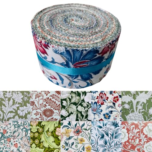 100% Cotton Quilting Fabric Jelly Roll Fabric-Morris Pattern A - color: Morris Pattern a
