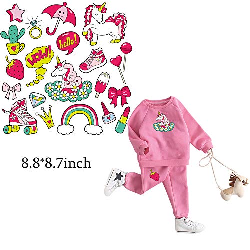 Kids Iron on Patches Appliques Stickers Summer Travel Series Cartoon Heat Transfer Stickers for Clothing, Jeans, Bag, Shoes,T-Shirt with A-Level Washable DIY 4PCS 60+ Patterns - color: Summer