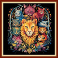 Foxdiviy Stamped Cross Stitch Kits Full Range of Embroidery Needlework Starter Kits for Beginners Adults 11CT Embroidery Patterns Art Crafts DIY Needlepoint Kits-Animal Kingdom 18x18 inch - color: Stamped Set 13