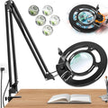2200 Lumens Magnifying Lamp with Light, 10X Real Glass Lens - color: Black