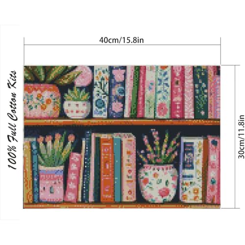 niurenmaoyi Stamped Cross Stitch Kits for Beginners,Counted Embroidery Craft Kits for Adults,Needlepoint Kits for Adults,Book Wall Art 15.8X11.8In - color: Cross Stitch Kits0227-03
