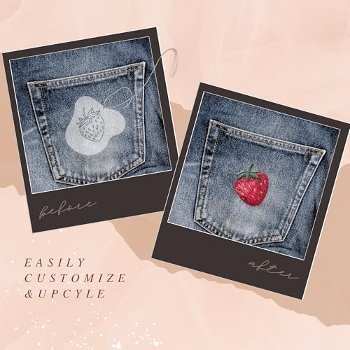 Easy Clothing Embroidery Kit - 34 Water Soluble Stick & Stitch Designs - Embroidery Kit for Clothes Starter Pack, Beginners All Inclusive Kit for Clothing Embroidery