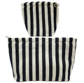 getgto 2 Pcs Makeup Bags, Large Cosmetic Bag Travel Toiletry Bag - color: Black and white stripe