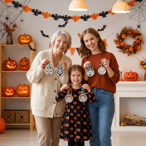8 Pack Horror Stamped Cross Stitch Kits for Kids Beginners with Frame - color: Horror Cross Stitch keychain