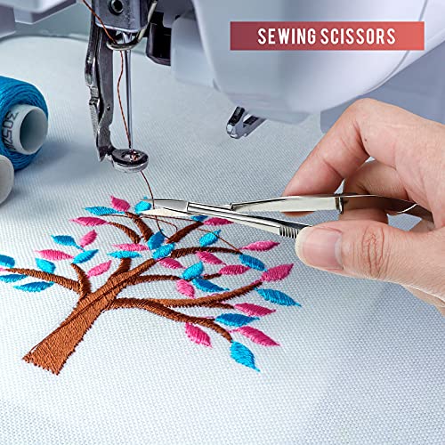 Hicarer 1 Pcs 4.7" Curved Eyebrow Embroidery Sewing Scissors, Silver - color: Silver