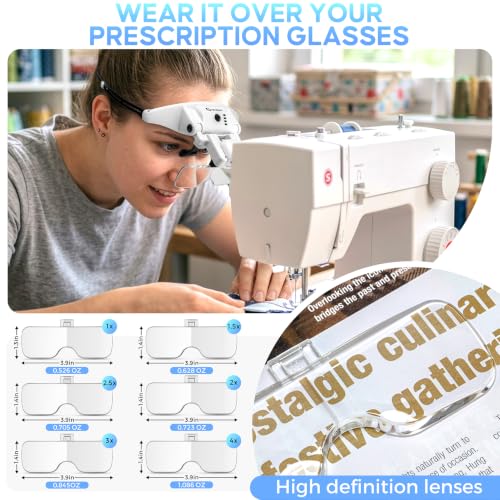 Magnifying Glass with Light 1X-4X, Rechargeable Magnetic Magnifier - color: White